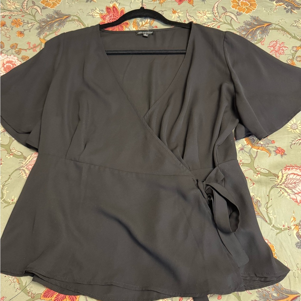 Elegant Black Wrap Top